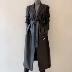 Alexa Leather Trench Coats - Label Frenesi Fashion