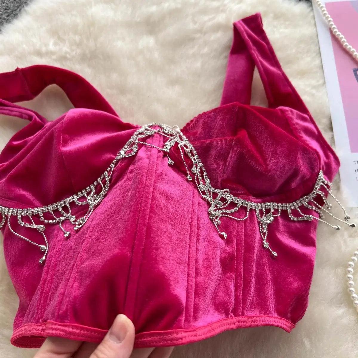 Amanda Rhinestone Bustier Top - Label Frenesi Fashion