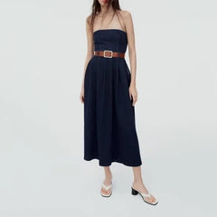 Elsa Denim Tube Dress - Label Frenesi Fashion