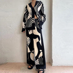 Gracie Abstract Coord Set - Label Frenesi Fashion