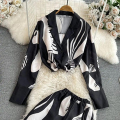 Gracie Abstract Coord Set - Label Frenesi Fashion
