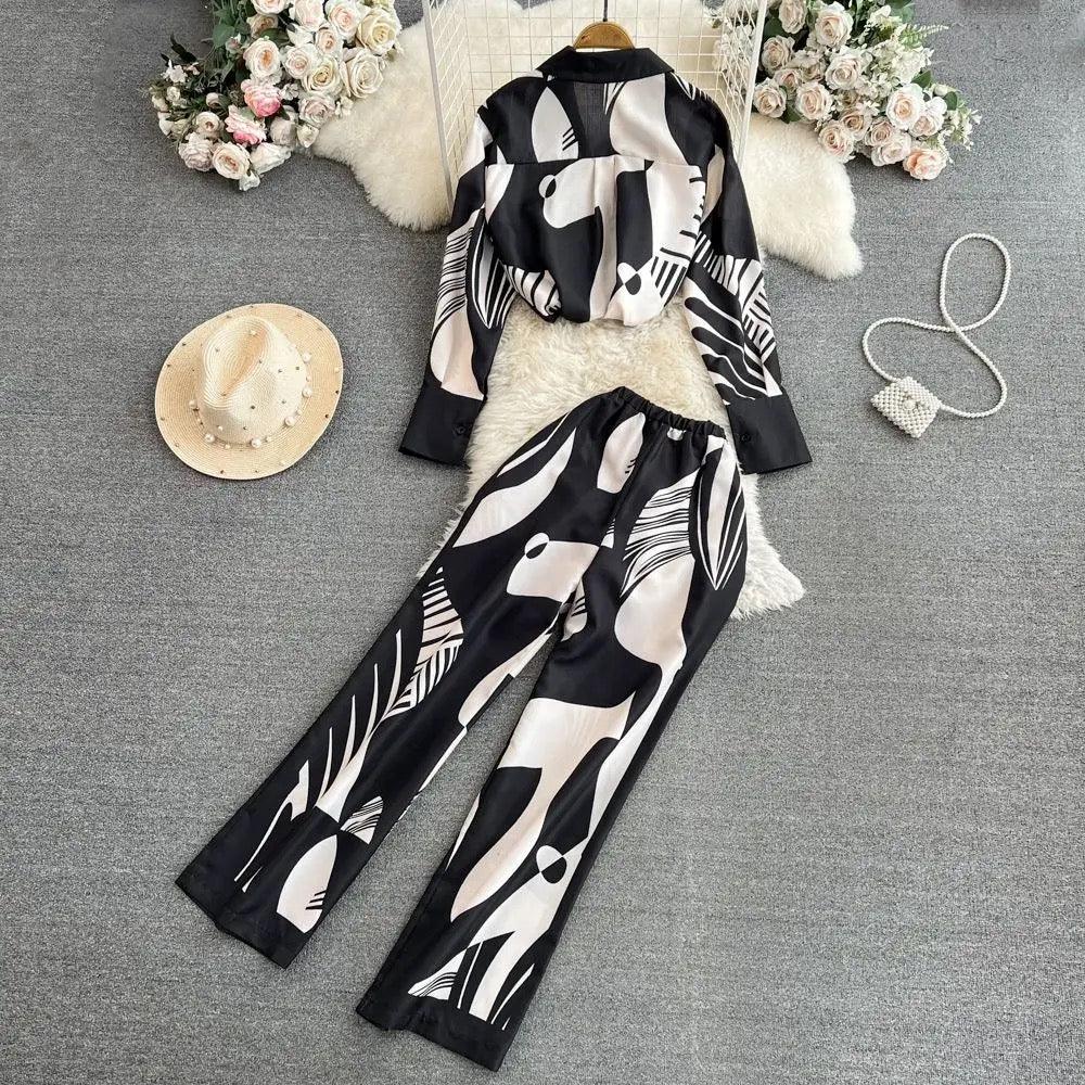 Gracie Abstract Coord Set - Label Frenesi Fashion