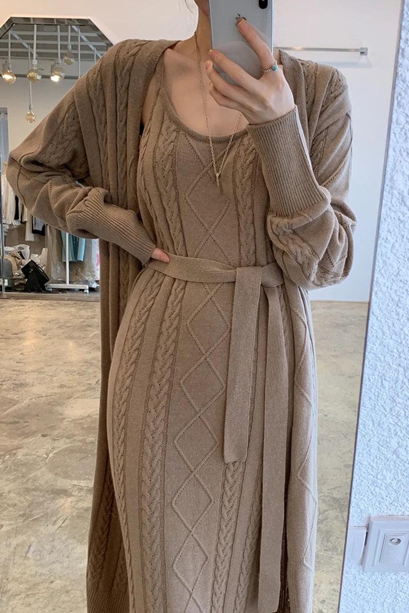 Ira Knitted Dress & Shrug Set - Label Frenesi Fashion