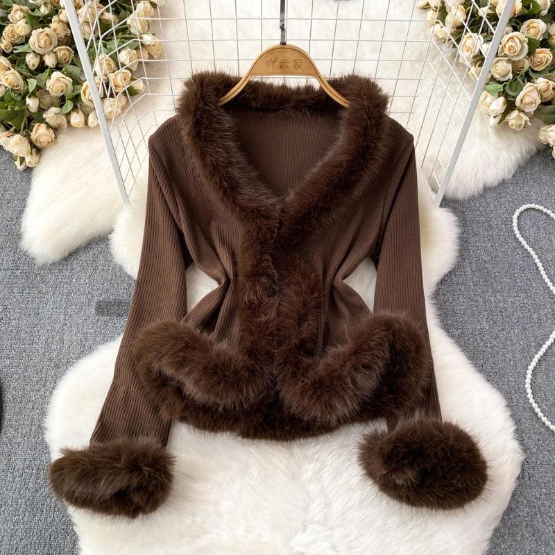 Kesha Fur Sweater Top - Label Frenesi Fashion