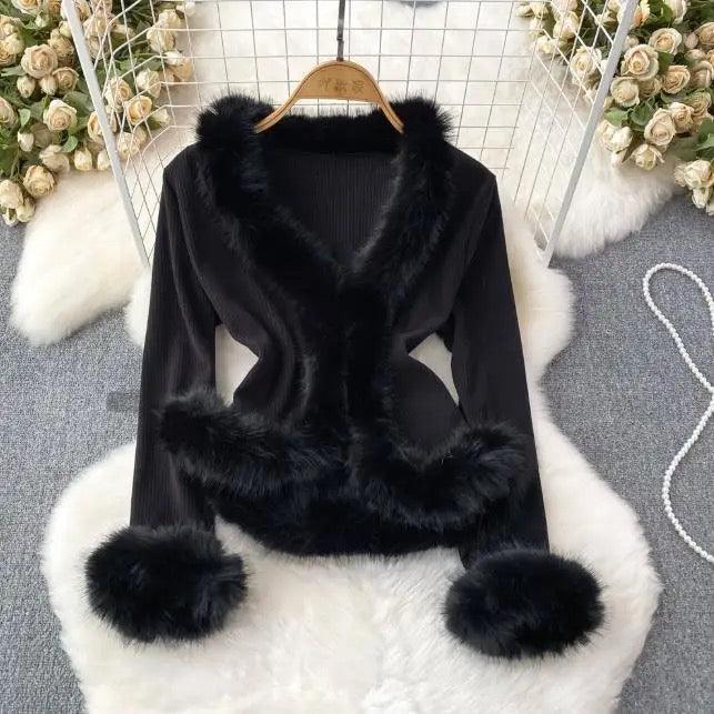 Kesha Fur Sweater Top - Label Frenesi Fashion