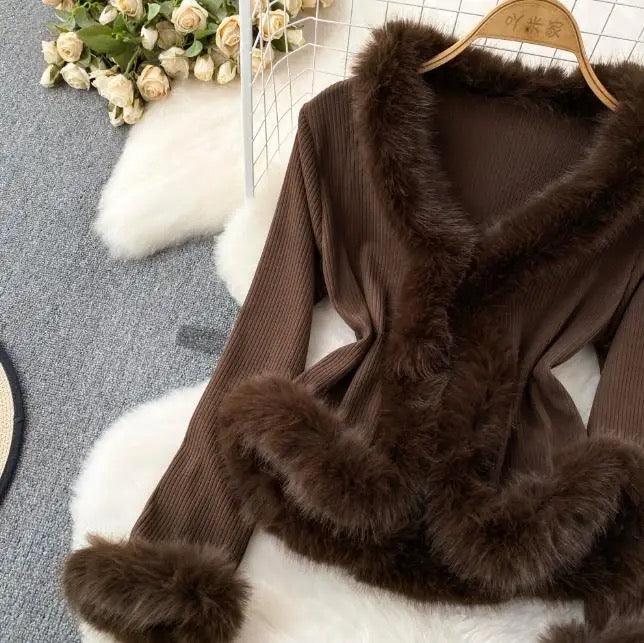 Kesha Fur Sweater Top - Label Frenesi Fashion