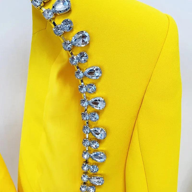 Kesha Rhinestone Backless Blazer - Label Frenesi Fashion