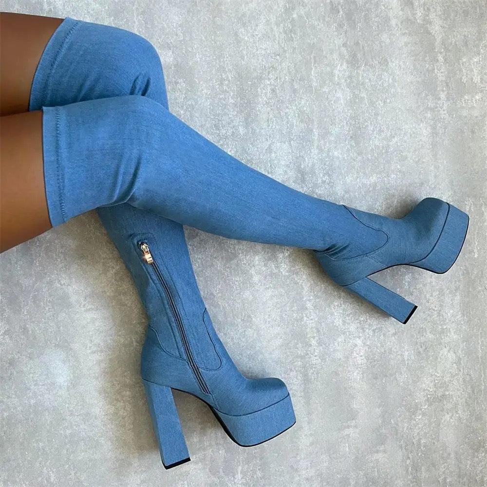 Kesha Thigh High Boots - Label Frenesi Fashion