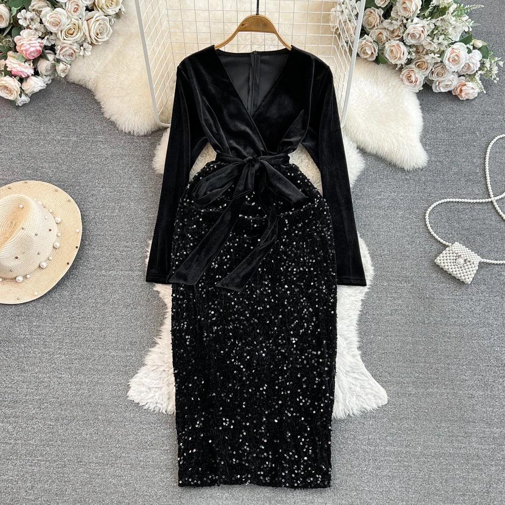 Natalie Sequin Dress - Label Frenesi Fashion