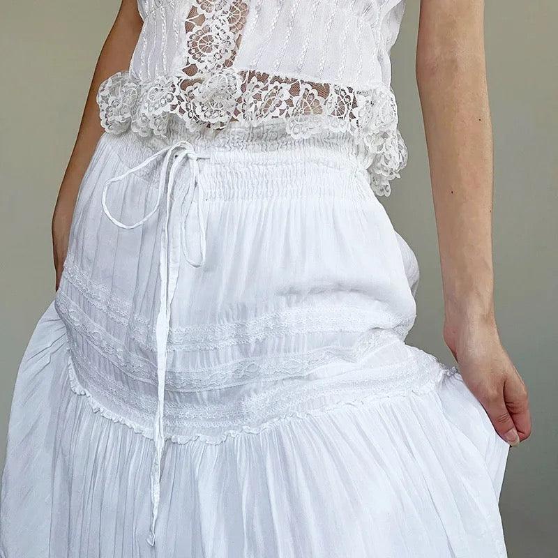 Penny White Maxi Skirt - Label Frenesi Fashion