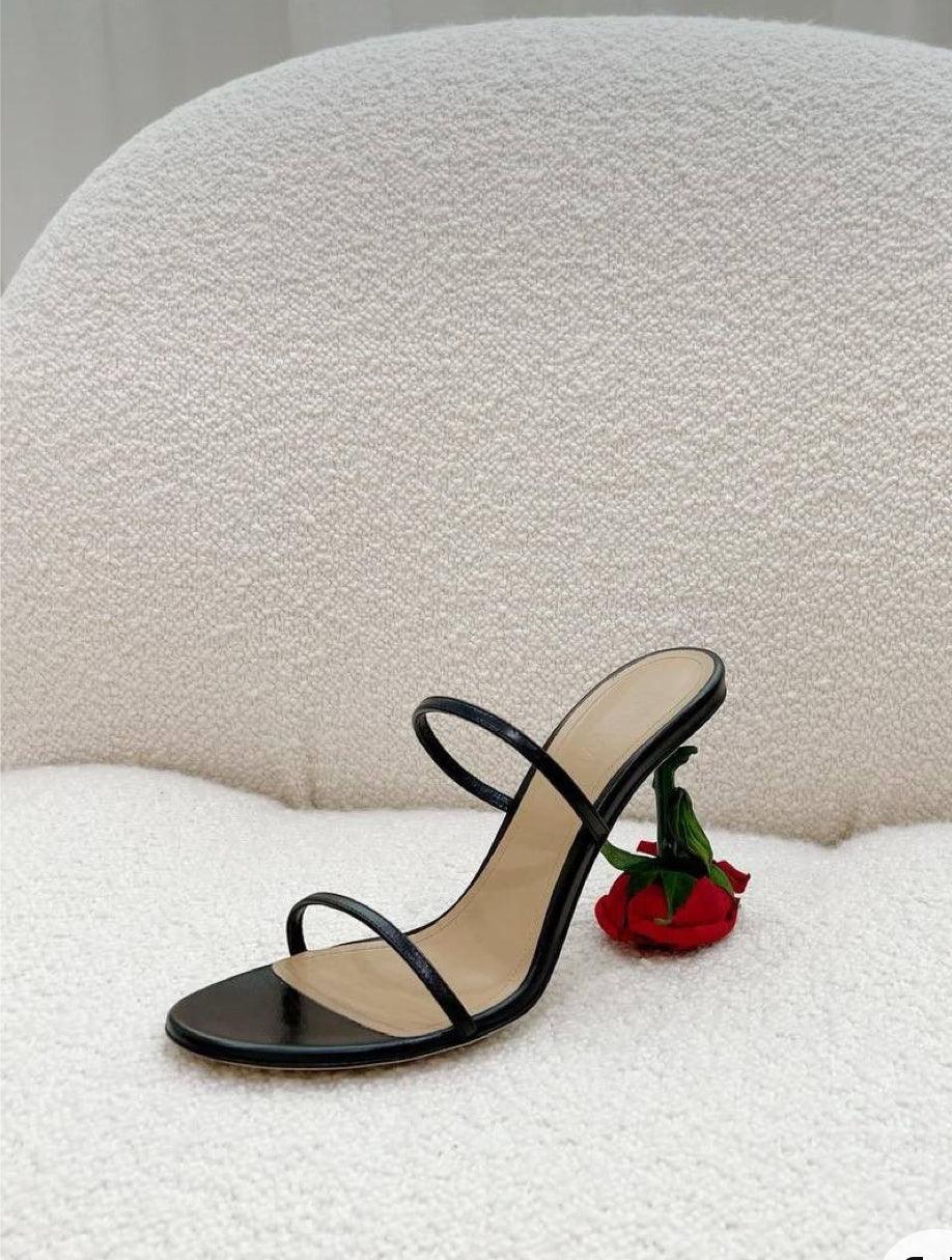 Black strappy sales mule heels