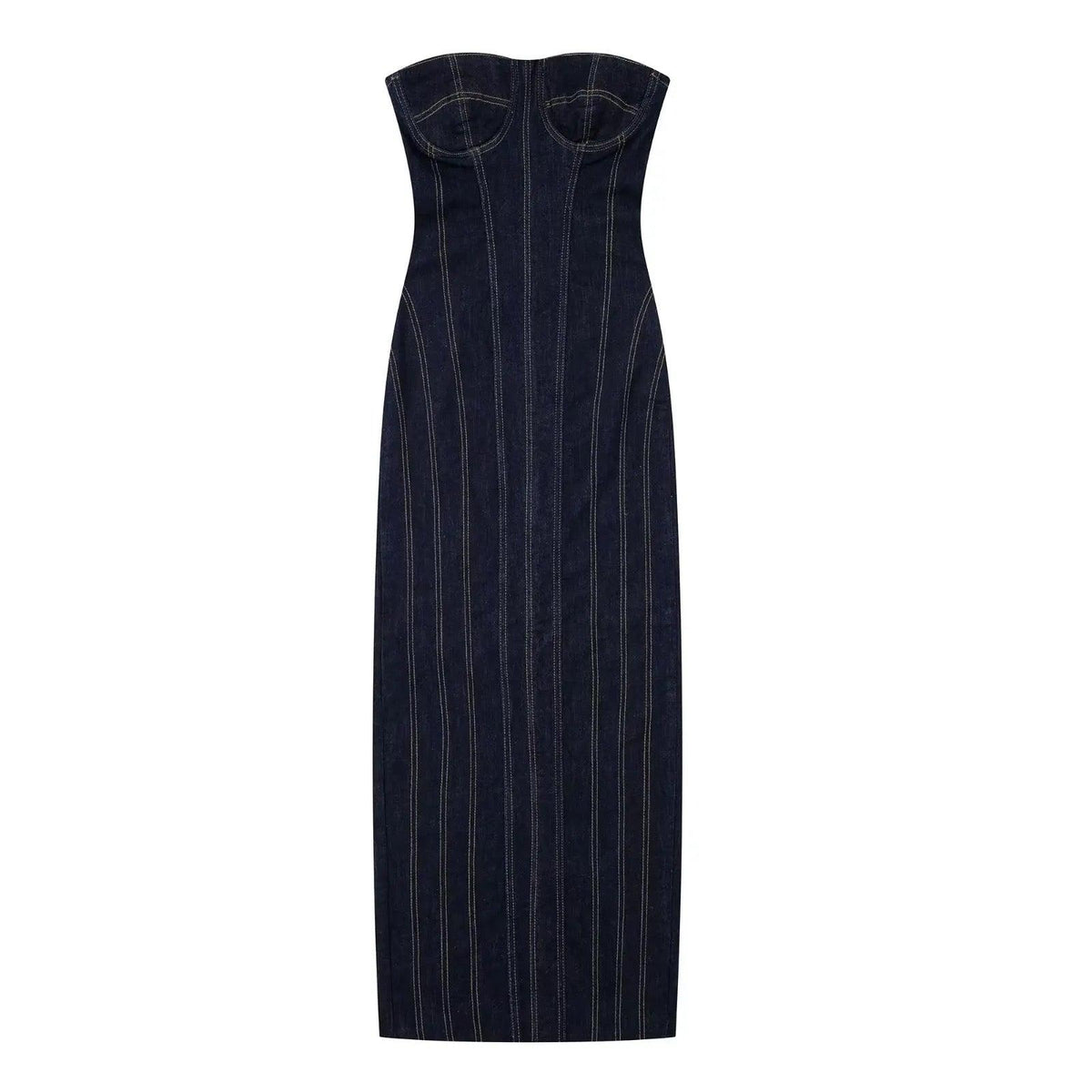 Stacey Denim Bodycon Dress - Label Frenesi Fashion