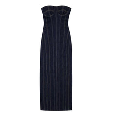 Stacey Denim Bodycon Dress - Label Frenesi Fashion