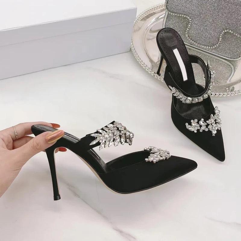Veda Rhinestone Heels - Label Frenesi Fashion