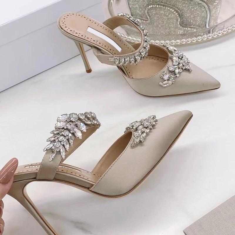 Veda Rhinestone Heels - Label Frenesi Fashion