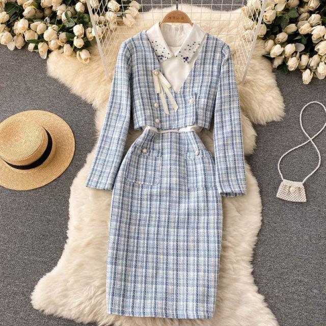 Alexis Plaid Dress Set - Label Frenesi Fashion