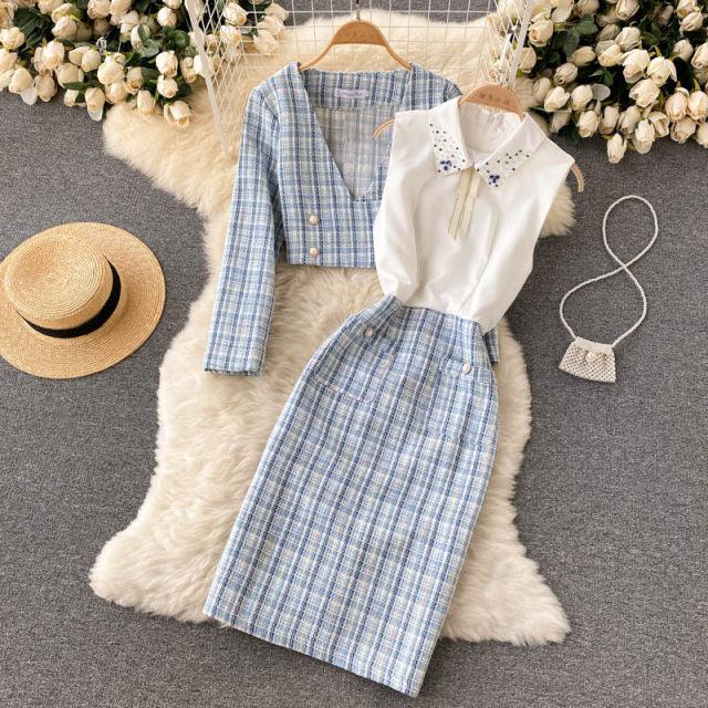 Alexis Plaid Dress Set - Label Frenesi Fashion