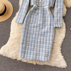 Alexis Plaid Dress Set - Label Frenesi Fashion