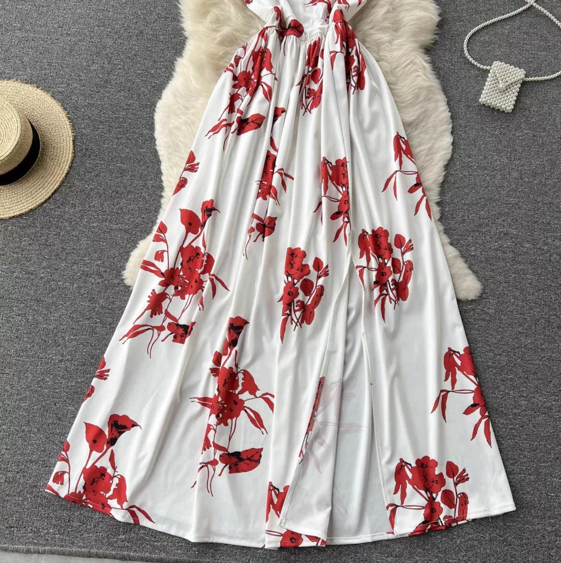 Blossom Slit Maxi Dress - Label Frenesi Fashion
