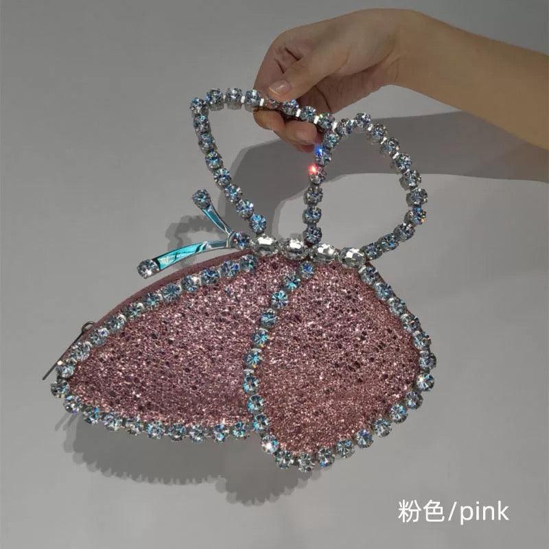 Butterfly Rhinestone Clutch Handbag - Label Frenesi Fashion