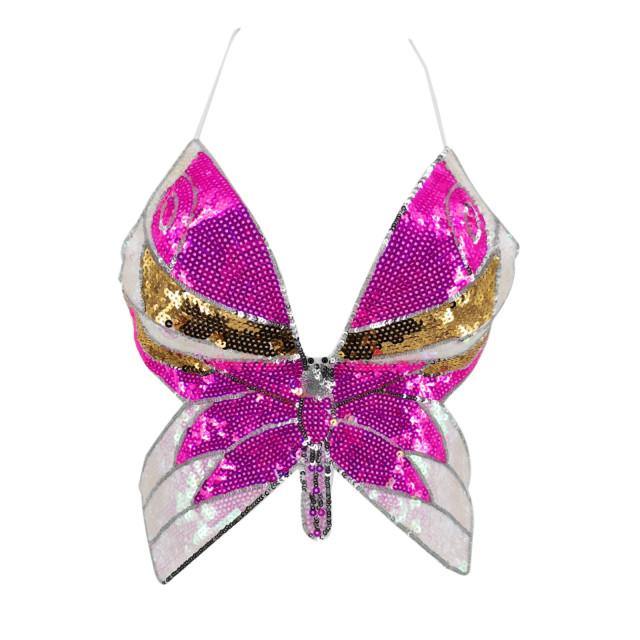 Butterfly Sequin Top - Label Frenesi Fashion