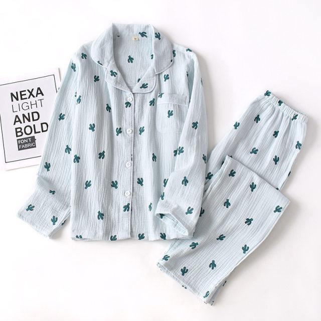 Cacti Cotton Nightsuit - Label Frenesi Fashion