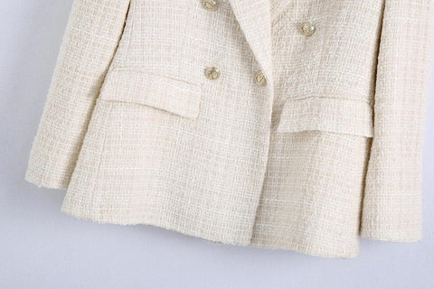 Clair Tweed Off White Blazer - Label Frenesi Fashion