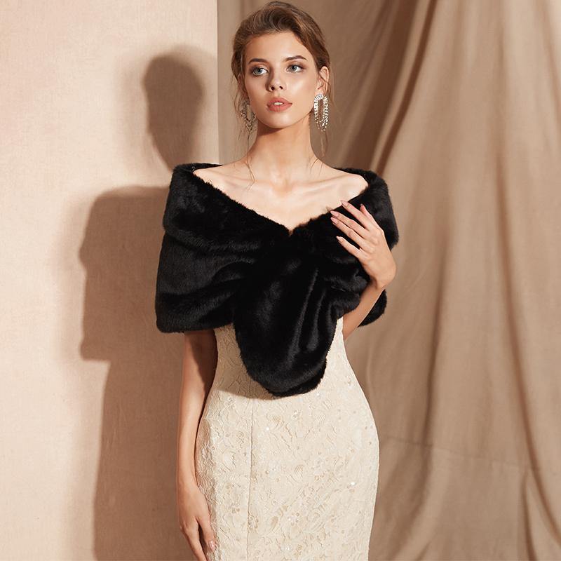 Faux Fur Shawl - Label Frenesi Fashion