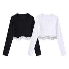 Gelena Rhinestone Crop Top - Label Frenesi Fashion