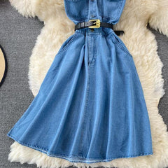 Ginny Denim Dress - Label Frenesi Fashion