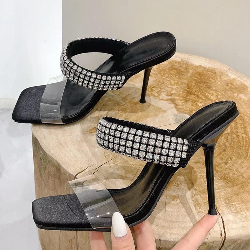 Grazia Rhinestone Heels - Label Frenesi Fashion