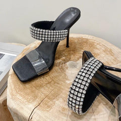 Grazia Rhinestone Heels - Label Frenesi Fashion
