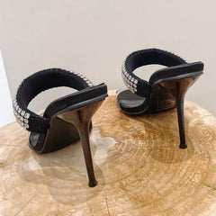Grazia Rhinestone Heels - Label Frenesi Fashion