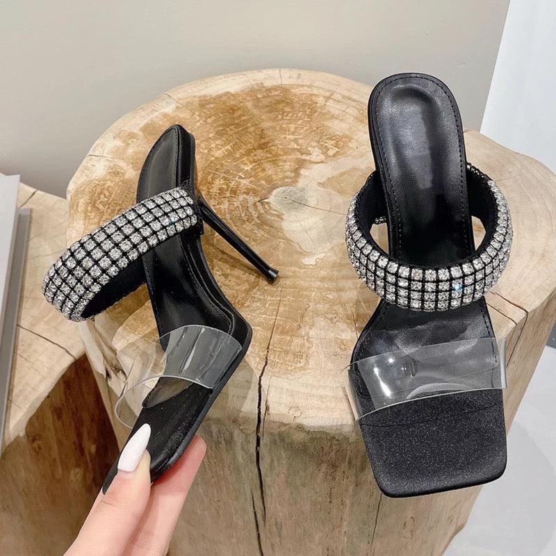 Grazia Rhinestone Heels - Label Frenesi Fashion