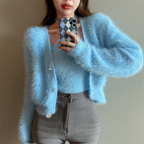 Henson Fuzzy Sweater Set - Label Frenesi Fashion