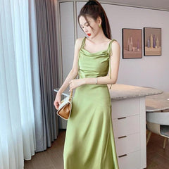 Jane Satin Dress - Label Frenesi Fashion