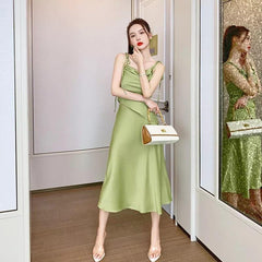Jane Satin Dress - Label Frenesi Fashion