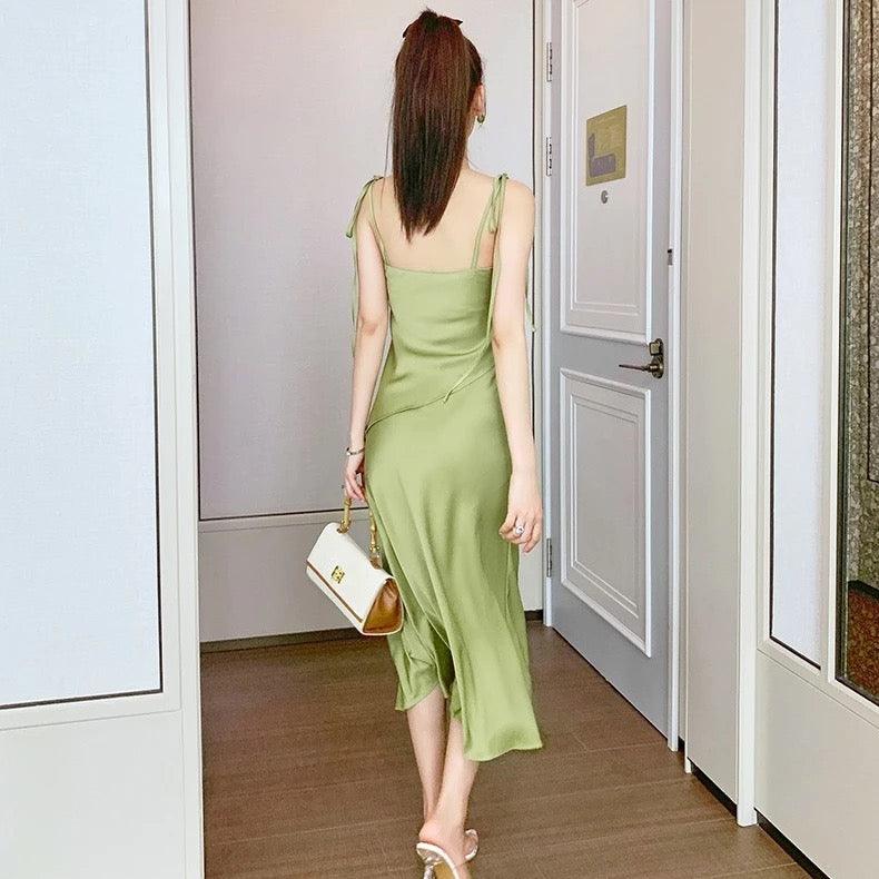 Jane Satin Dress - Label Frenesi Fashion