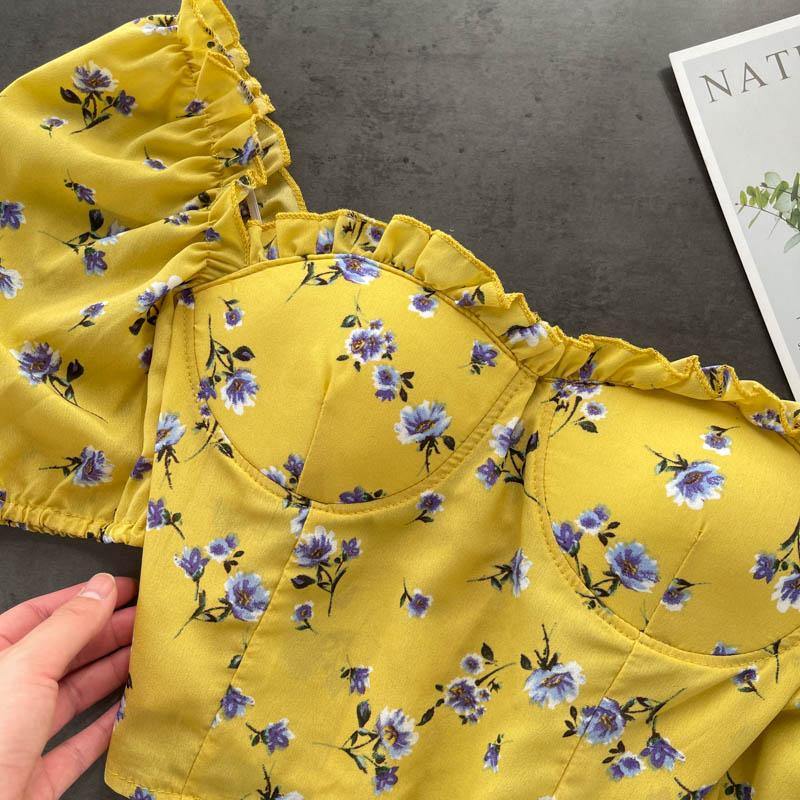 Julia Floral Crop Top - Label Frenesi Fashion