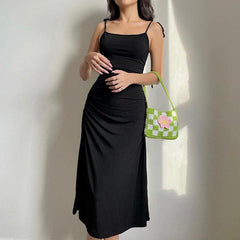 Kim Backless Black Slip Dress - Label Frenesi Fashion