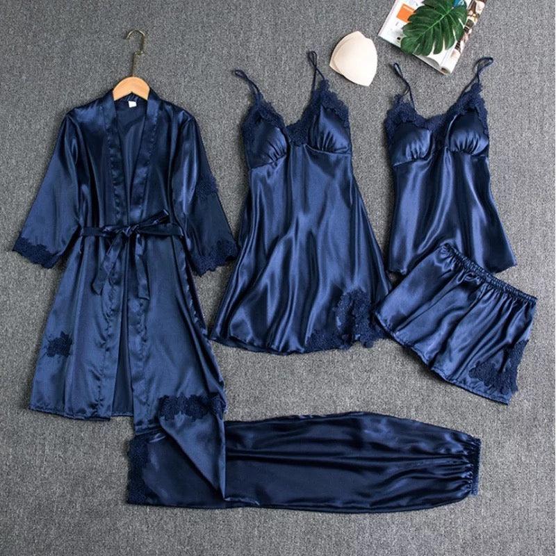 Lace Satin Nightsuit Set - Label Frenesi Fashion