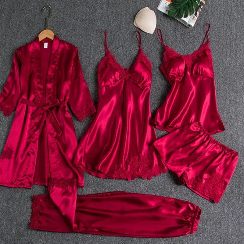 Lace Satin Nightsuit Set - Label Frenesi Fashion