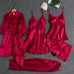Lace Satin Nightsuit Set - Label Frenesi Fashion