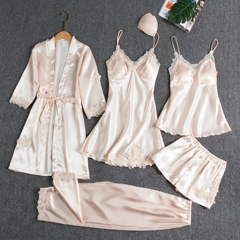 Lace Satin Nightsuit Set - Label Frenesi Fashion
