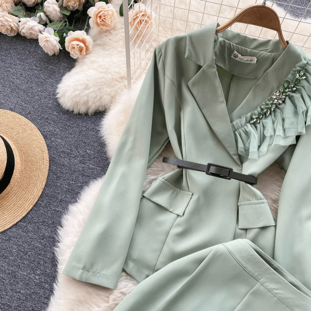 Liam Embellish Blazer & Pants Set - Label Frenesi Fashion