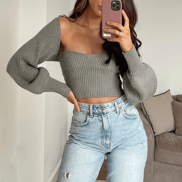 Lulu Arm Warmer Sweater Set - Label Frenesi Fashion
