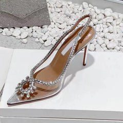 Malikana Rhinestone Perspex Heels - Label Frenesi Fashion