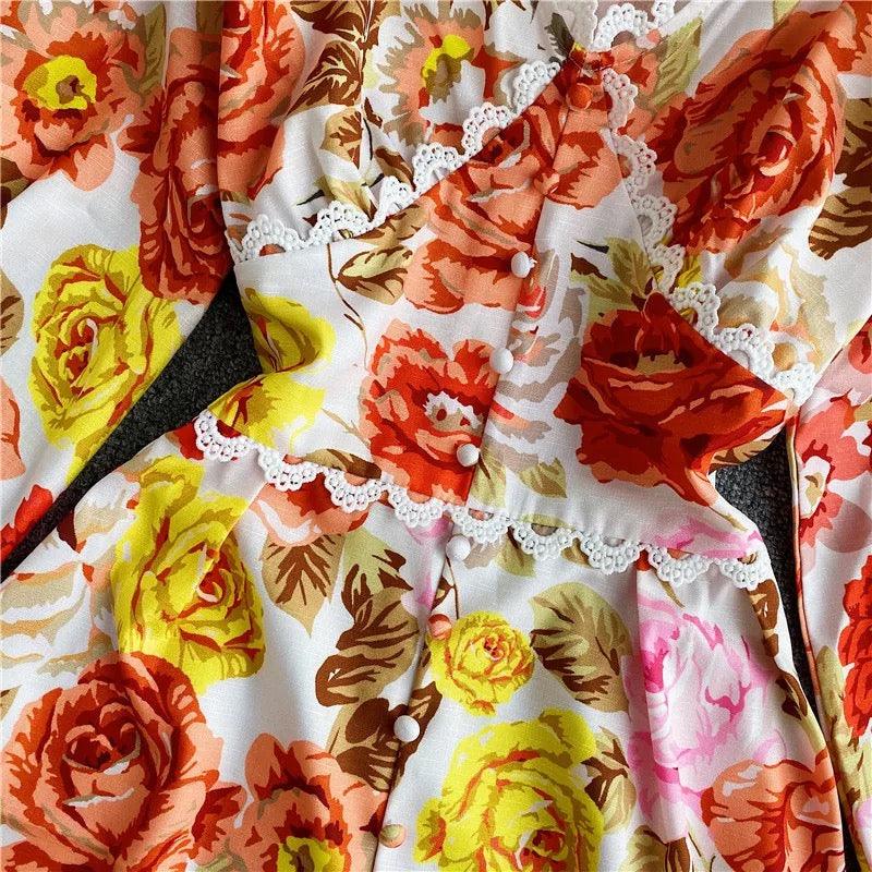 Marigold Floral Romper - Label Frenesi Fashion