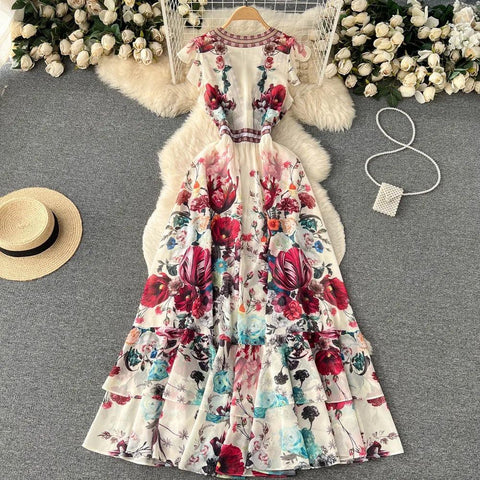 Mary Floral Midi Dress - Label Frenesi Fashion