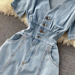 Natalie Mermaid Denim Dress - Label Frenesi Fashion